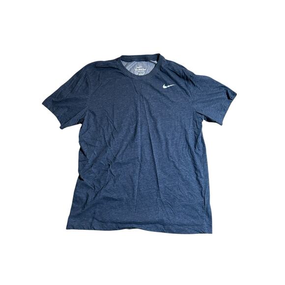Nike Cotton Crewneck Solid Dri-FIT Training T-Shirt, Navy Blue Sz Medium - Picture 1 of 2